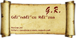 Göndöcs Rózsa névjegykártya