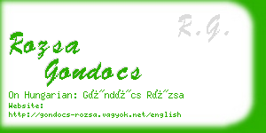 rozsa gondocs business card